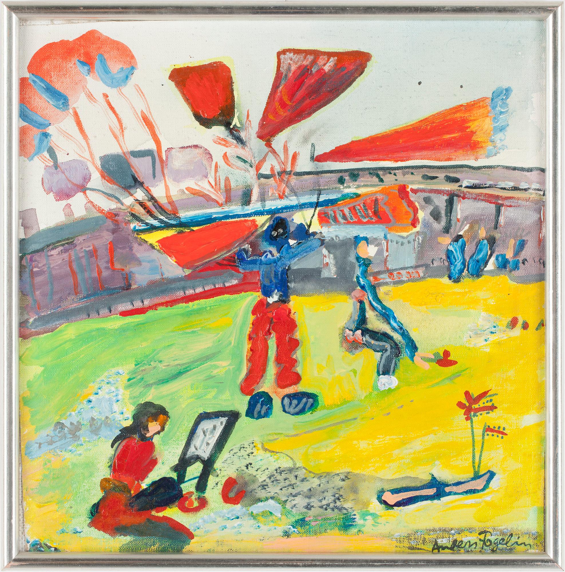 ANDERS FOGELIN, 2 st, olja på pannå, signerade.