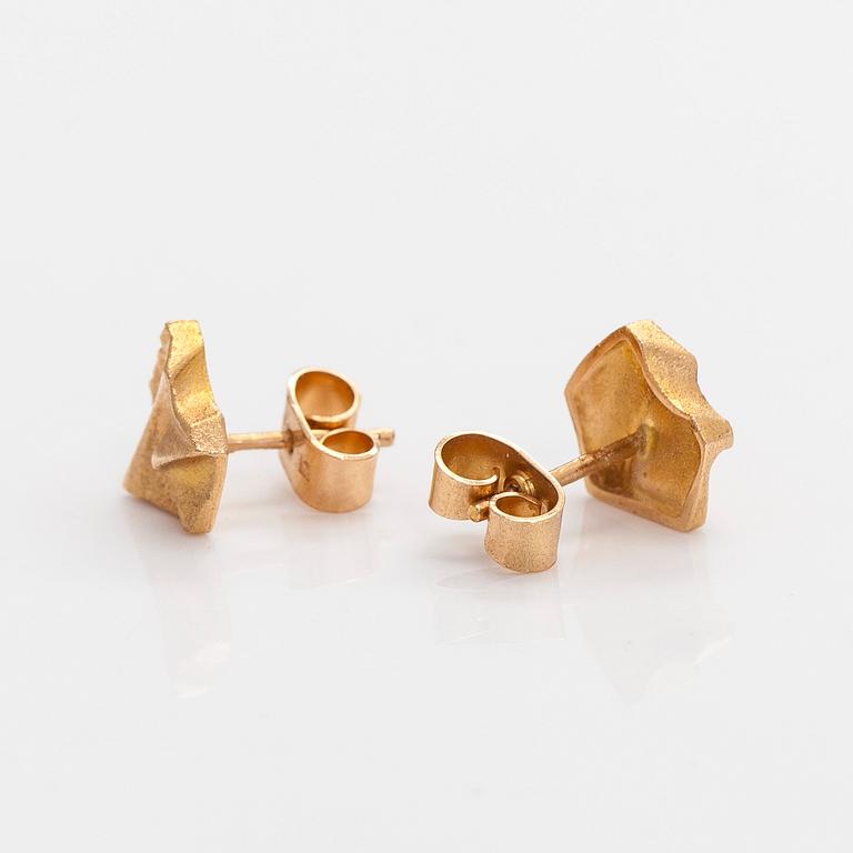 Björn Weckström, a pair of 14K gold earrings "Paio" for Lapponia.