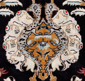 A carpet, Figural Silk Qum, ca 309 x 200 cm.