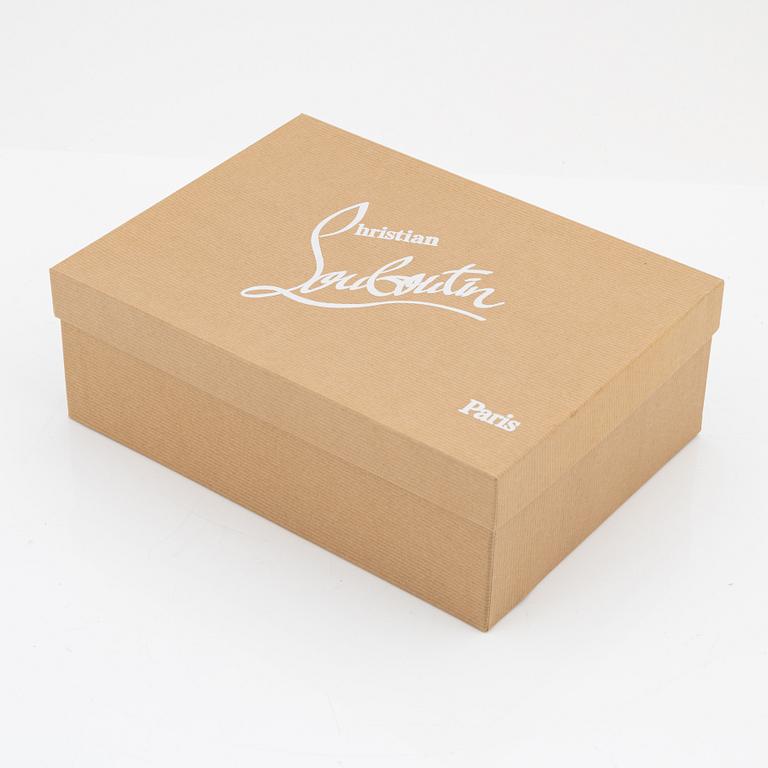Christian Louboutin, a pair of black leather peep toe pumps, size 37 1/2.