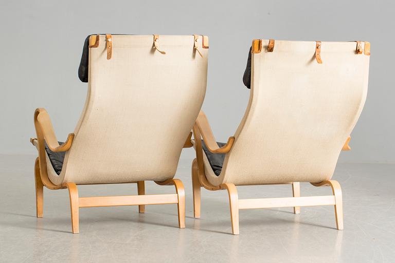 FÅTÖLJER, ett par, "Pernilla" Bruno Mathsson för DUX.