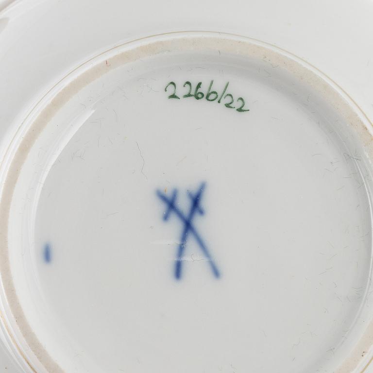 Kaffeservis, 61 delar, porslin, "Indische Malerei Grün", Meissen, 1900-tal.