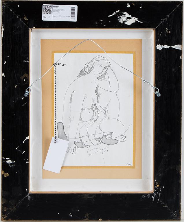 BENGT LINDSTRÖM, indian ink drawing, signed and dated 1951.