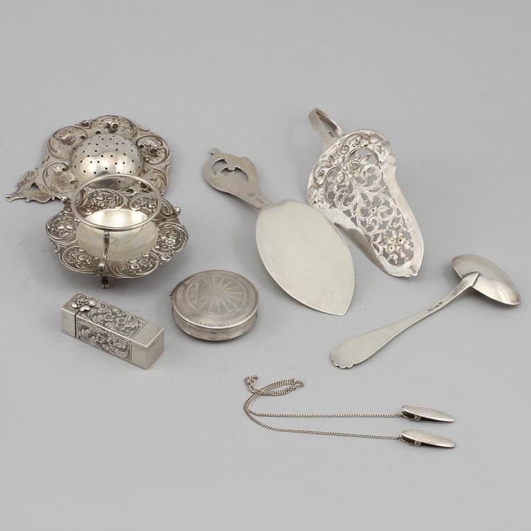 PARTI SILVER, 7 delar, 1900-talets första hälft, vikt 265 gram.