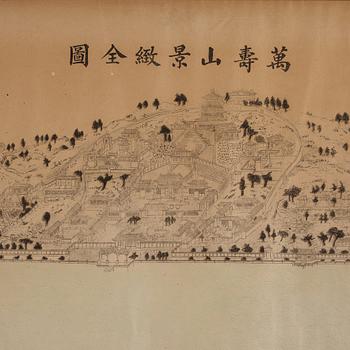 A print of map over the Summer Palace, Qing dynasty.