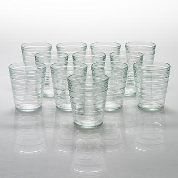 AINO AALTO, A set of 12 late 20th century drinking glasses for Iittala.