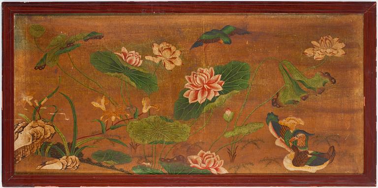 SIDENMÅLNING, Kina, 1800/1900-tal.