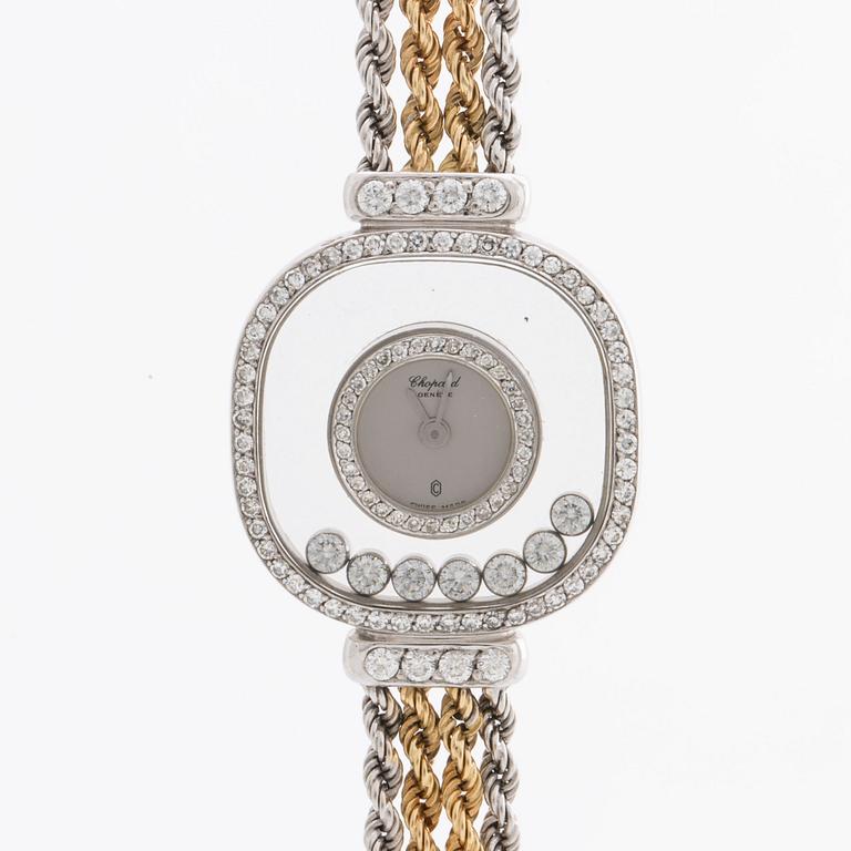 CHOPARD WRISTWATCH, 18K gold and whitegold, brilliant and single-cut diamonds 1,18 ct in total, 22 mm, quartz movement.