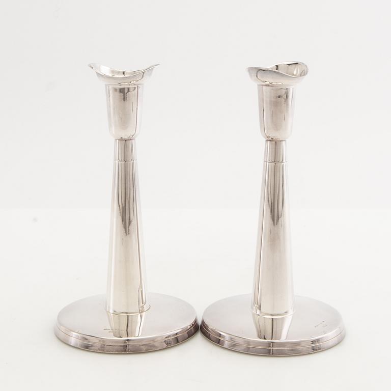 Tore Eldh, candlesticks, a pair, silver, Cesons, Gothenburg, 1965.