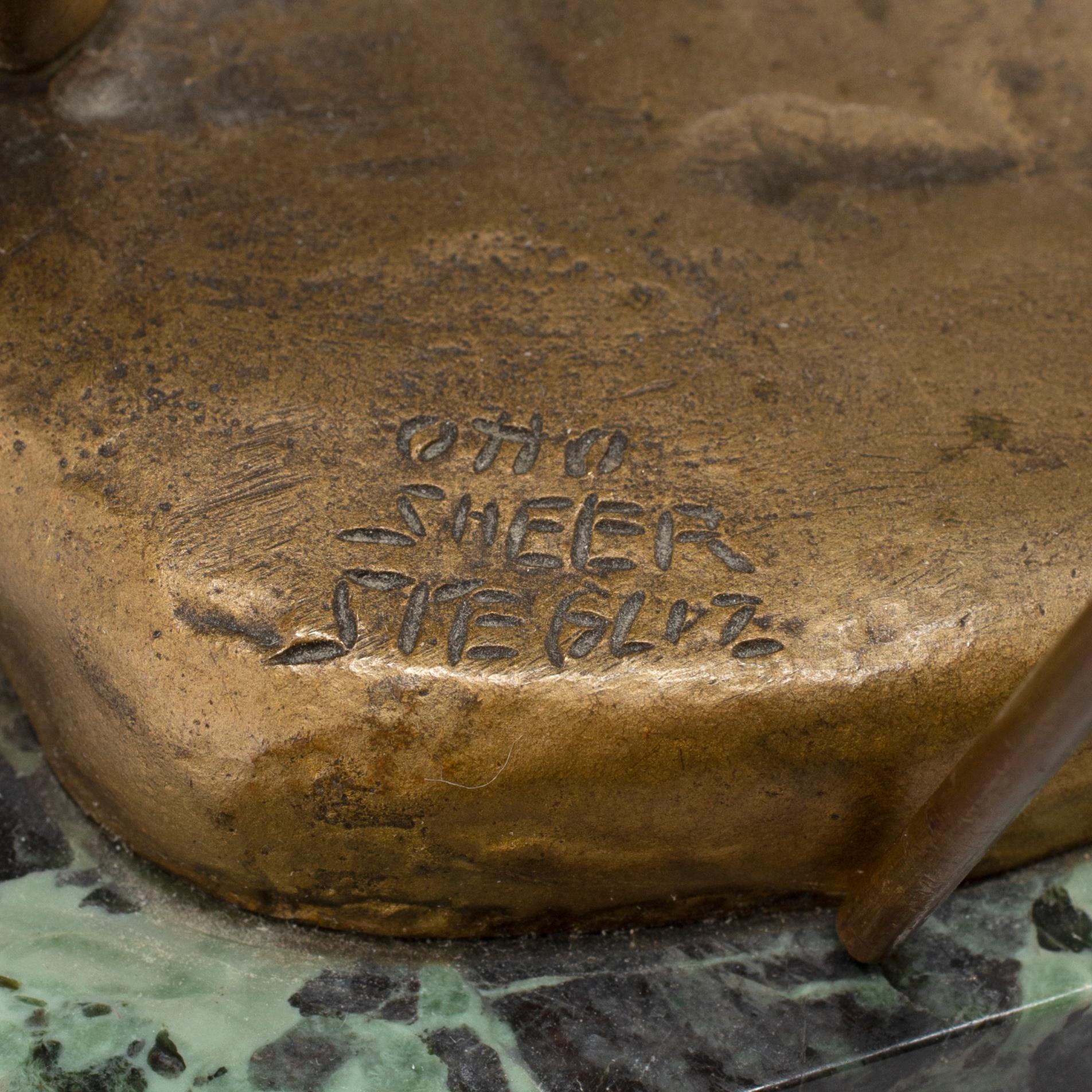 OTTO SCHEER, After. Sculpture, bronze, signed.