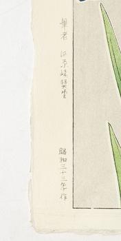 Kawarazaki Shodo, efter, Två träsnitt, "Irisar", 1900-talets andra del.