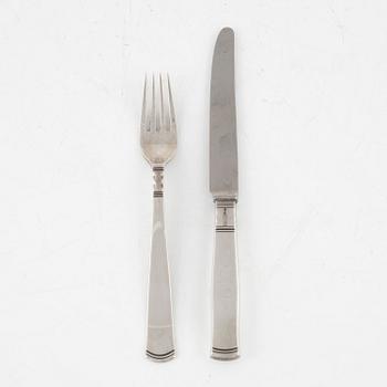 Jacob Ängman, 24 pieces silver cutlery model 'Rosenholm', GAB, Eskilstuna.