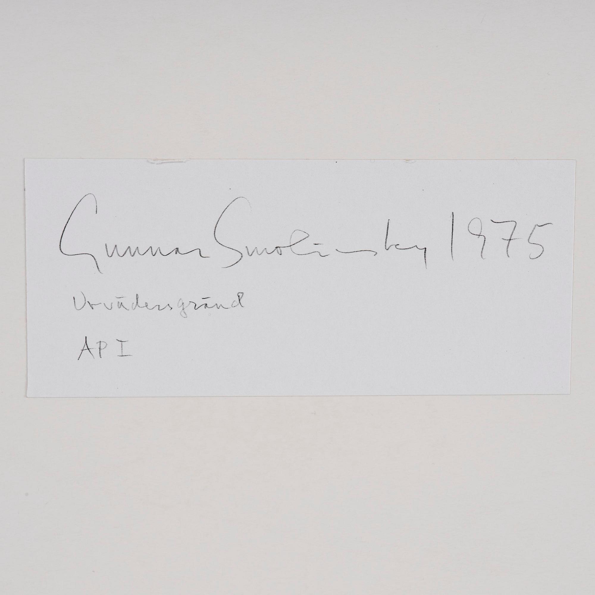 Gunnar Smoliansky, "Urvädersgränd", 1975.
