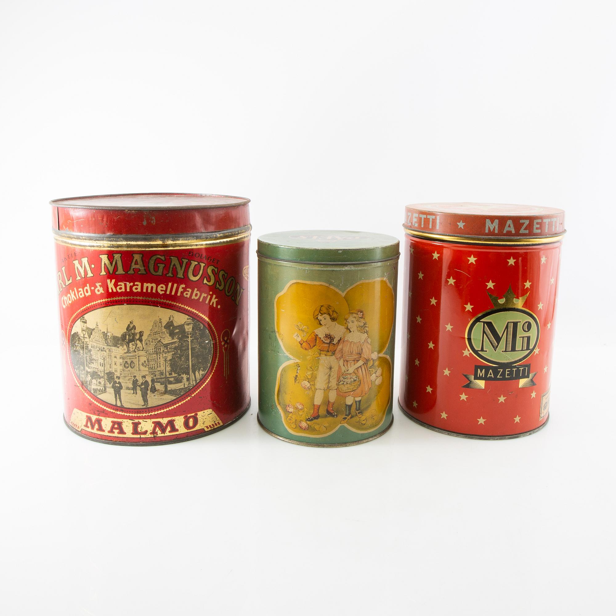 Cake tins 4 pcs early 20th century Påels, Mazetti Carl Magnusson.