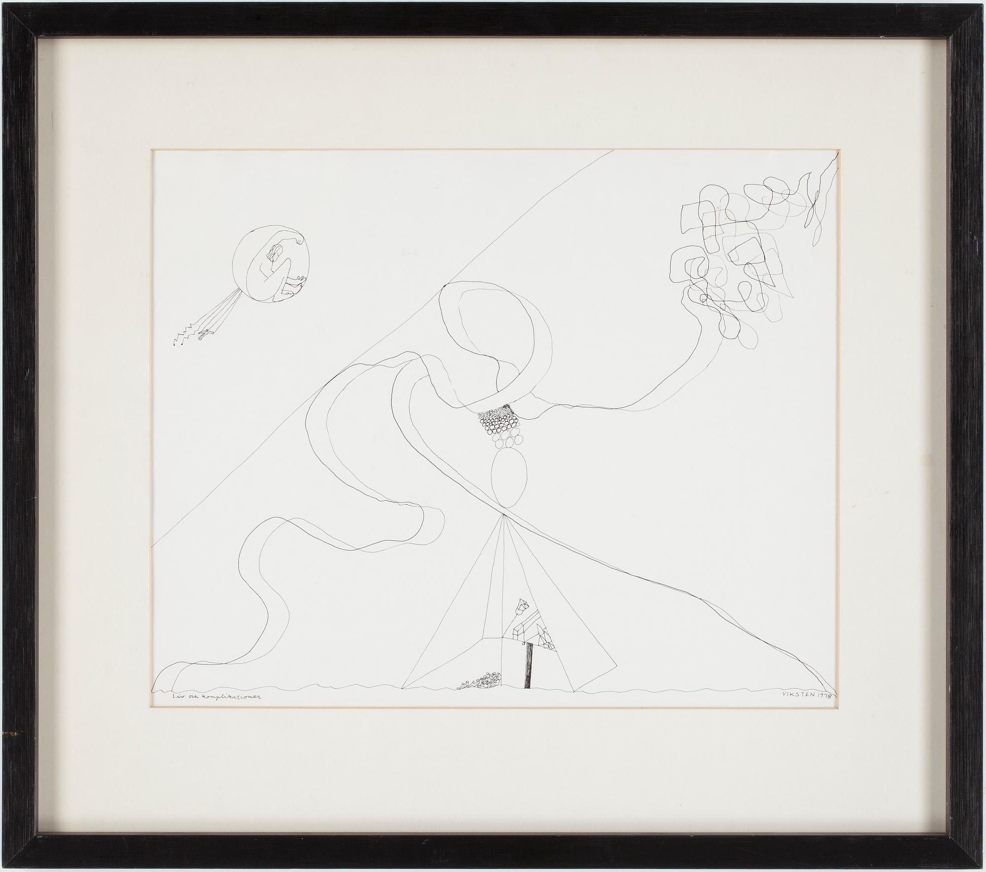 HANS VIKSTEN, tuschteckning, sign o dat 1978.