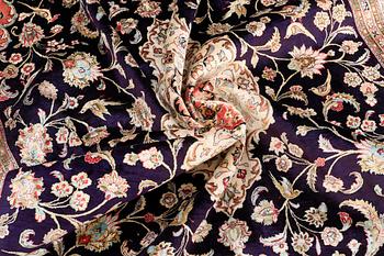 A CARPET, Figural silk Qum, signerad, 300 x 196 cm.