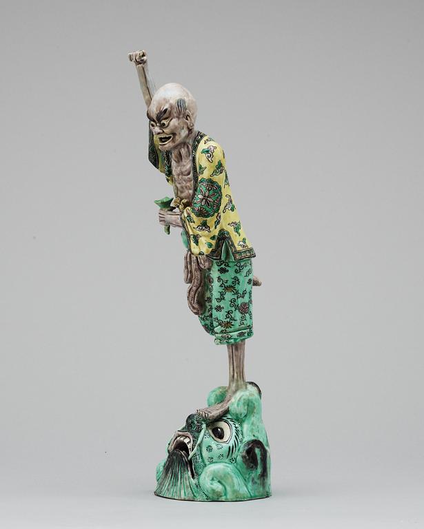 A kangxi style figurine, Qing Dynasty 19th cent.