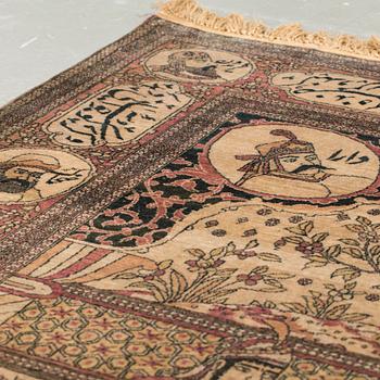 An antique Kerman laver/Esfahan, 214 x 133 cm.
