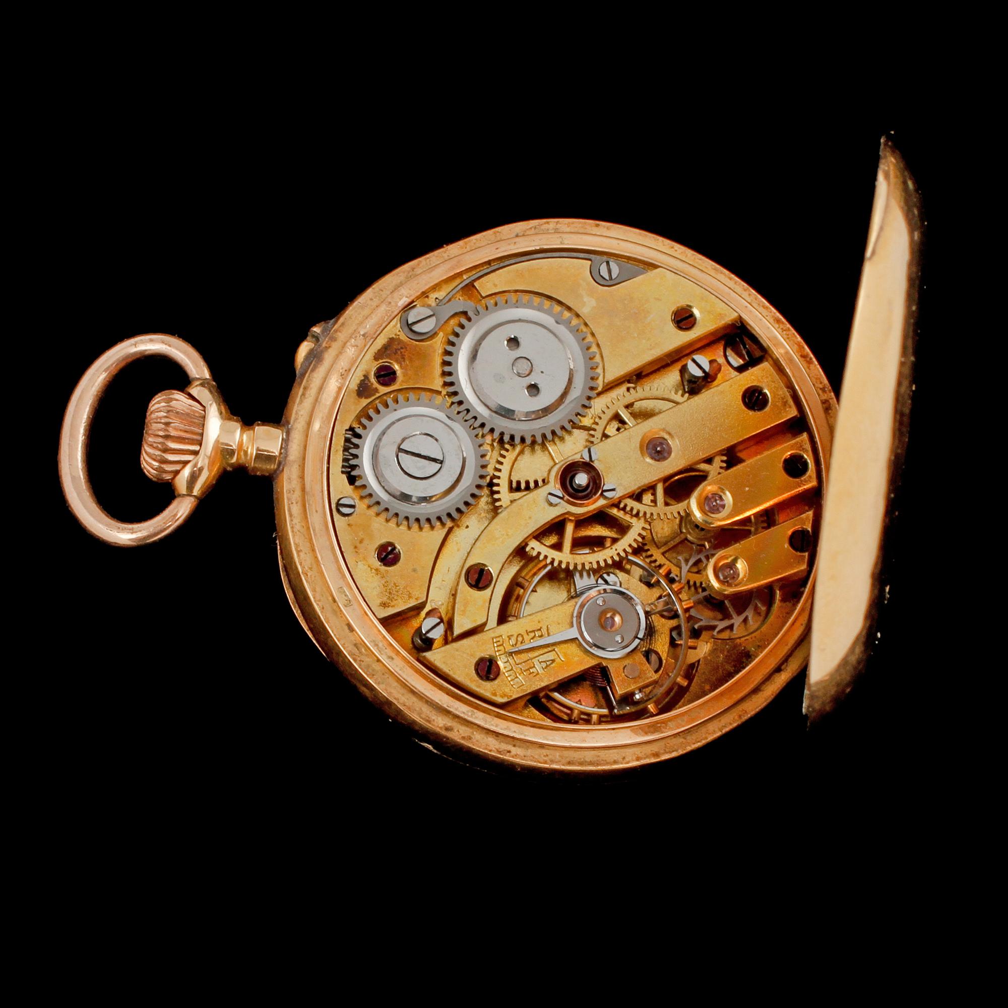 FICKUR, ankarur, 18k guld, Schweiz, sekelskifte 1800/1900-tal. Vikt 27 g.