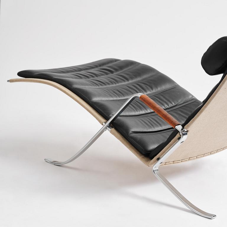 Preben Fabricius & Jørgen Kastholm, liggfåtölj, "Grasshopper", modell FK 87, Lange Production, Danmark, efter 2006.