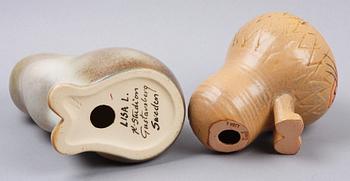 FIGURINER, 2 st, keramik, Lisa Larson Gustavsberg.