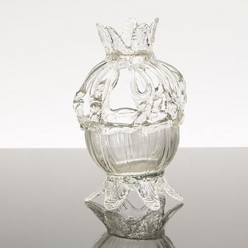 A 19TH CENTURY GLASS BRIDAL CROWN.