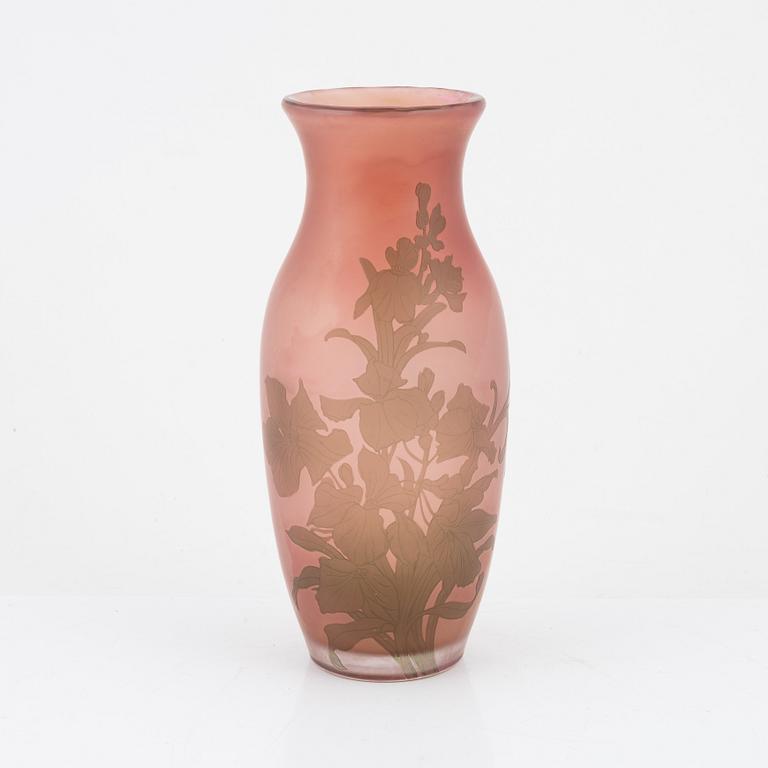 Fritz Blomqvist & Knut Bergqvist, vas, överfångsglas, Orrefors, 1910-tal.
