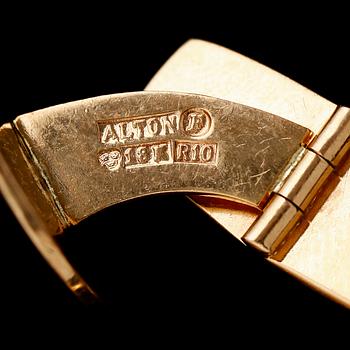 MANSCHETTER, 1 par, 18 k guld, Alton 1991. Vikt ca 11 g.
