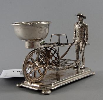 CIGARETTSTÄLL, silver, ostämplad.