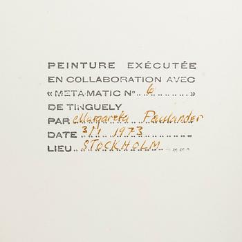 JEAN TINGUELY, efter, "Méta" bok, av K.G. Pontus Hultén. Moderna Museet 1972.