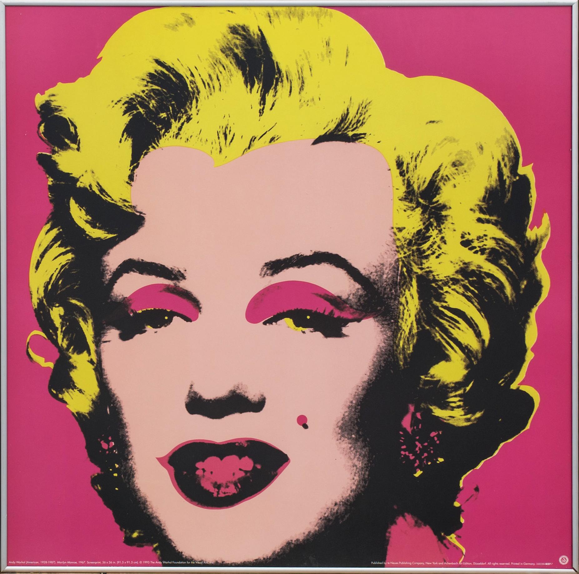 ANDY WARHOL, after, offset lithograph/poster, "Marilyn Monroe", 1993.
"Published by teNeues Publishing Company, New York.