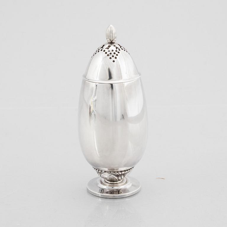 Gundorph Albertus, a 'Cactus' sterling silver sugar caster from Georg Jensen, Denmark after 1945.