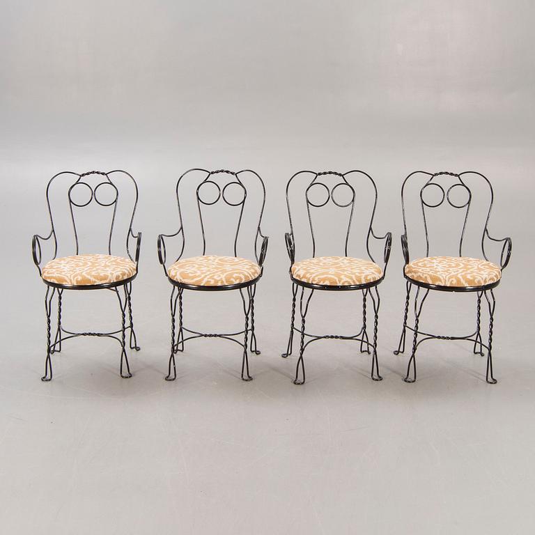 A set of four Grytgöl metal garden chairs mid 1900s.