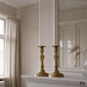 Candelabras, a pair in the Baroque style, 19th century.