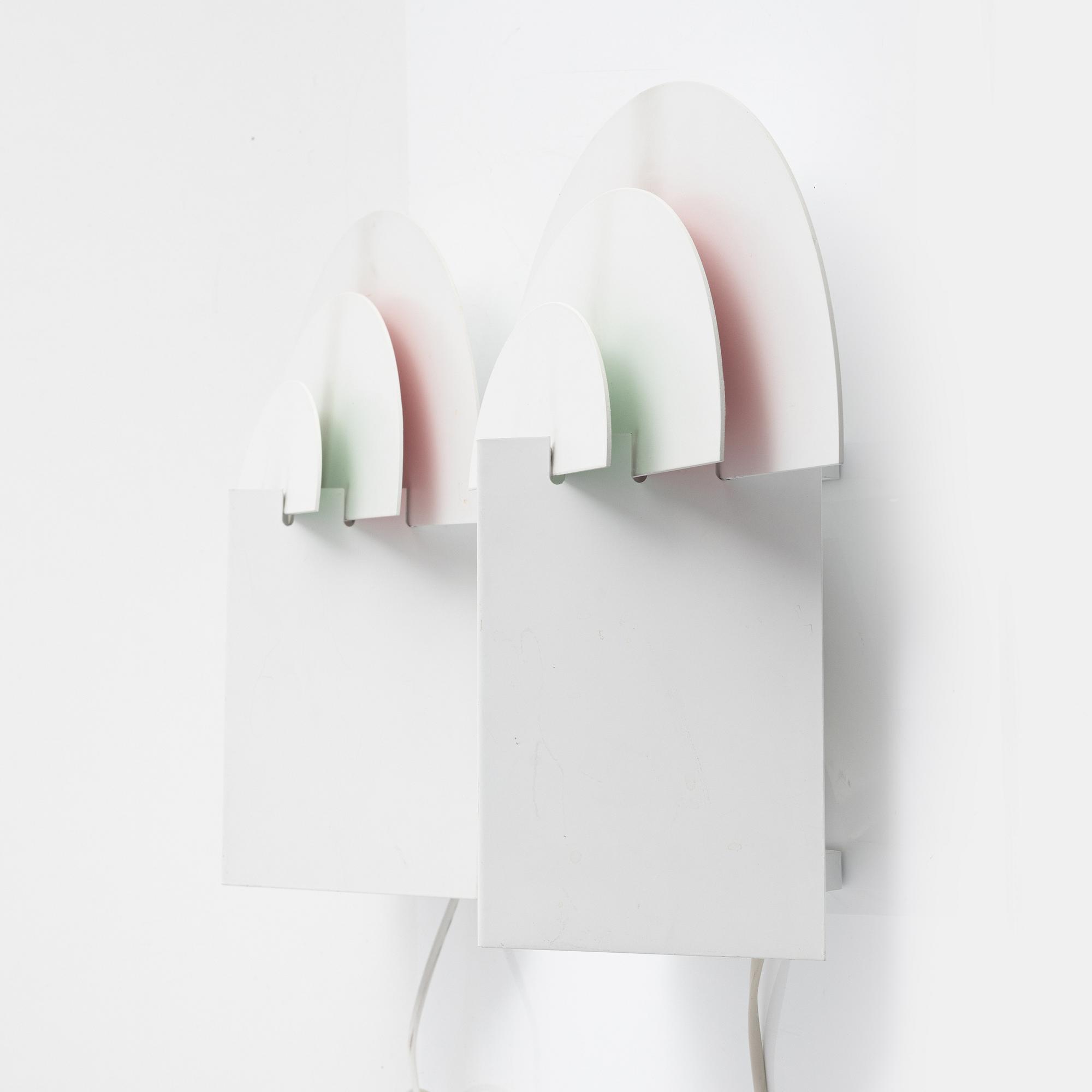 Olle Andersson, a pair of 'No neon' wall lamps, Boréns, 1980's/90's.