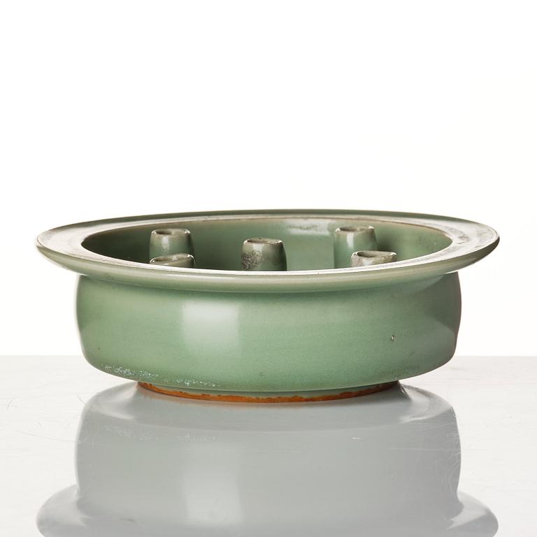 A celadon glazed censer, Ming dynasty (1368-1644).