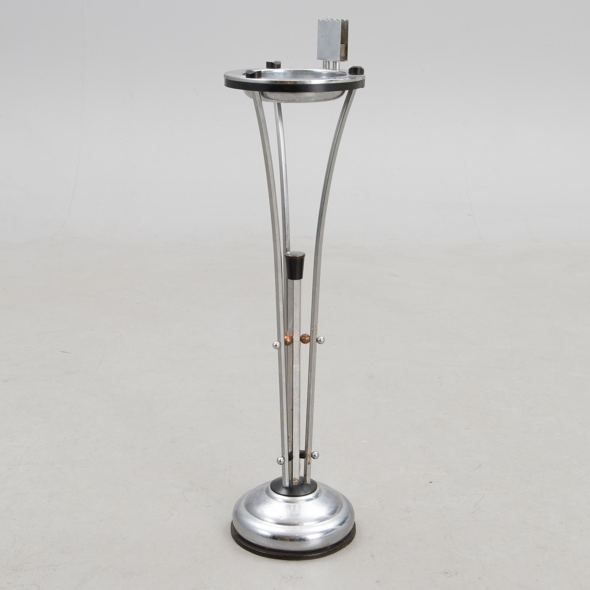 An Art Deco pedestal ashtray, presumably Demeyere, Belgium 1930s.