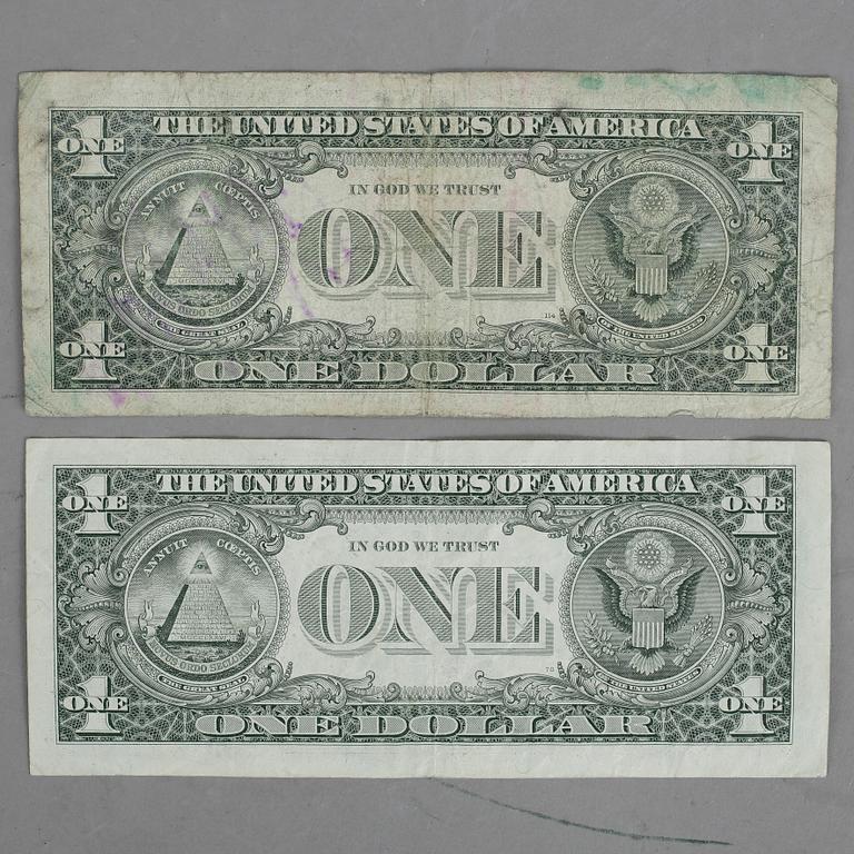 GEORGE MICHAEL f. 1963, signerad 1 Dollarsedel. 1986.