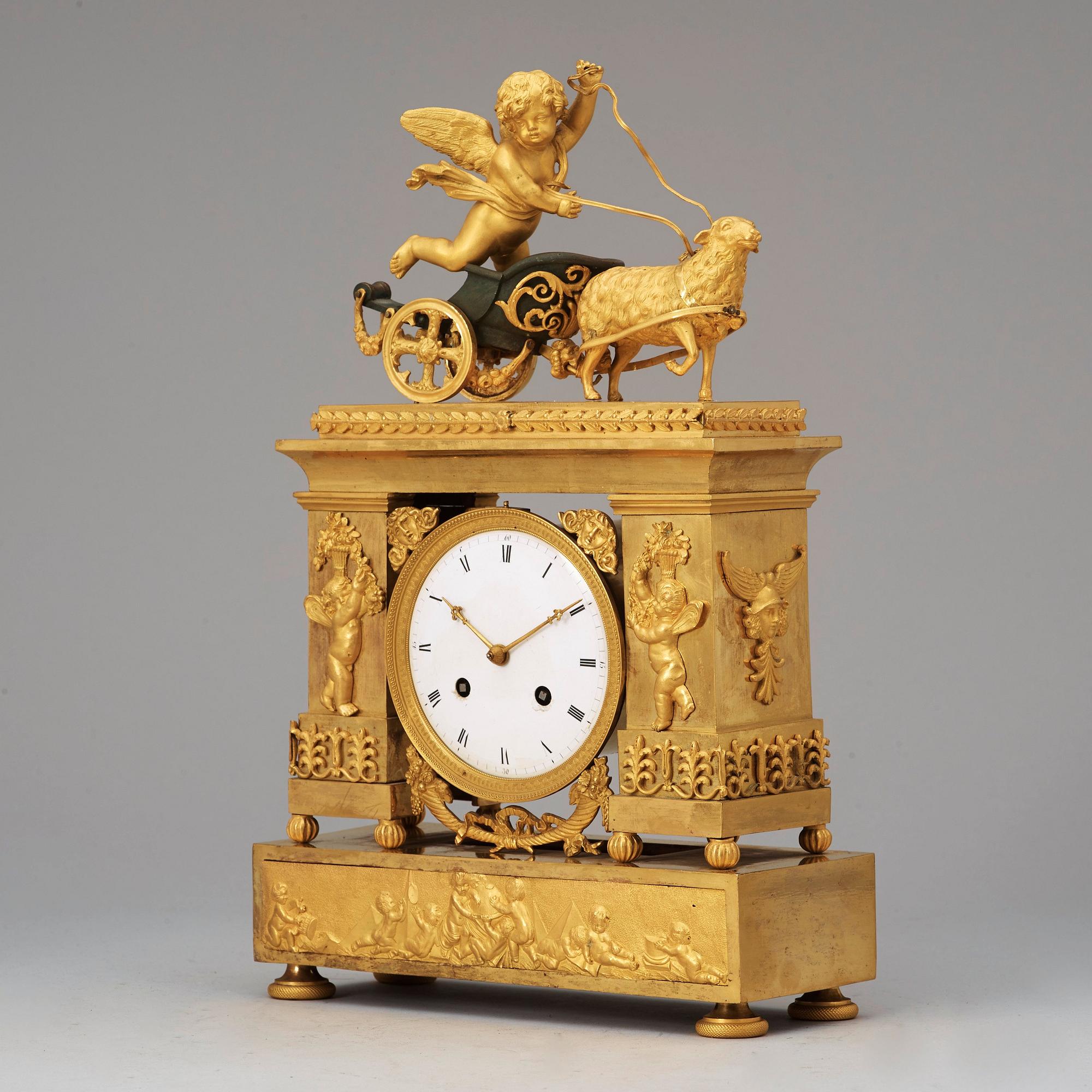 A French Empire early 19th century mantel clock.