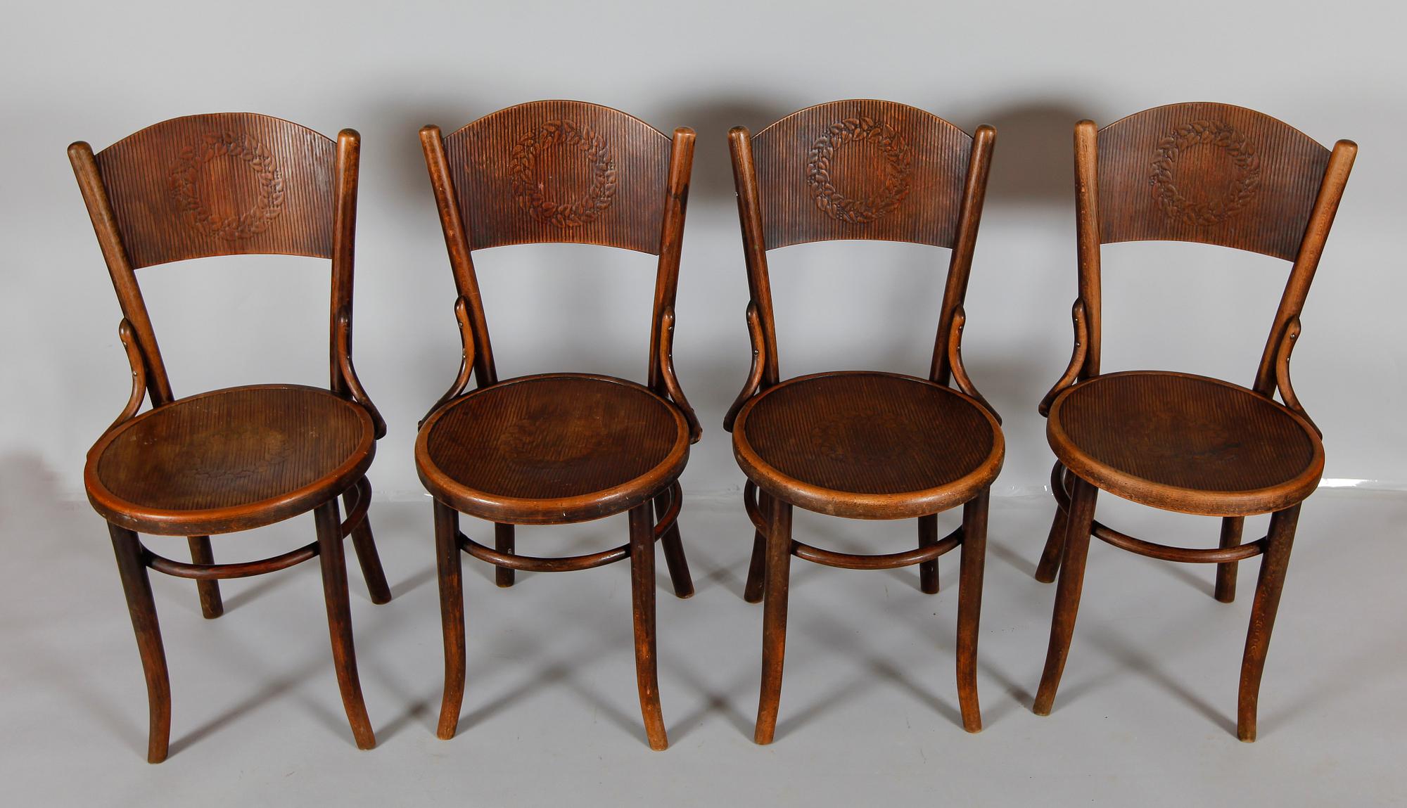 CAFÉSTOLAR, 4 st, Österrike, omkring år 1900.