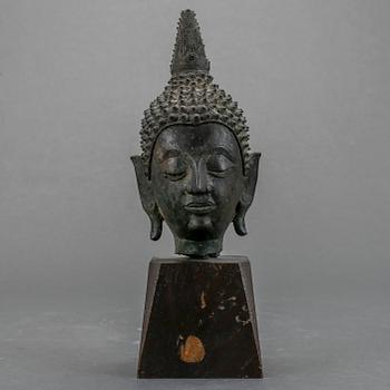 BUDDHAHUVUD, brons, Thailand.