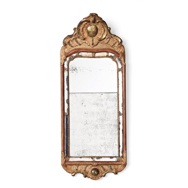 A Swedish Rococo 18th century mirror by Ehrhart Göbel (mirror maker in Stockholm 1744-64).