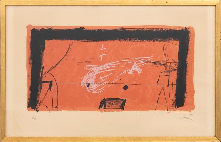 Antoni Tàpies, colour lithograph.