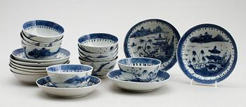SKÅLAR med FAT, 10 st, porslin, Kina, tidigt 1800-tal.