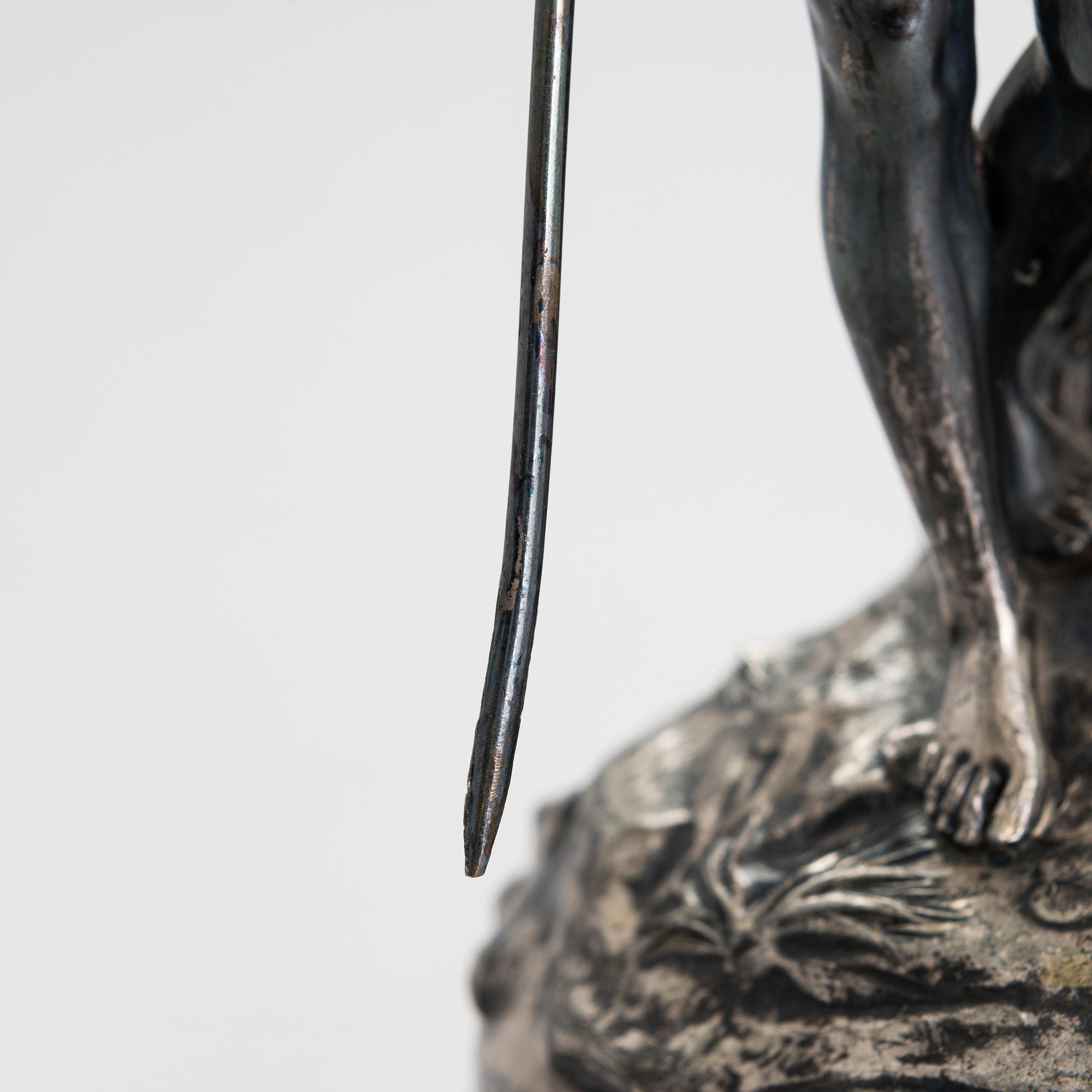 Vaser, 2 st, försilvrad metall, art nouveau, WMF, 1900-talets början.