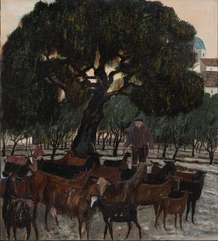Maria Boczewska, goat farmer in the shadow.
