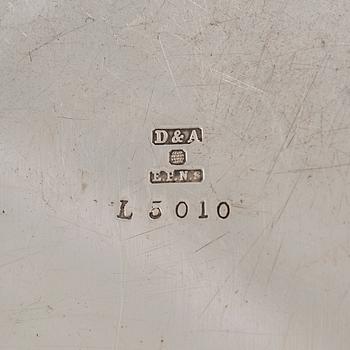 A set of four silver plated entree dishes, England.