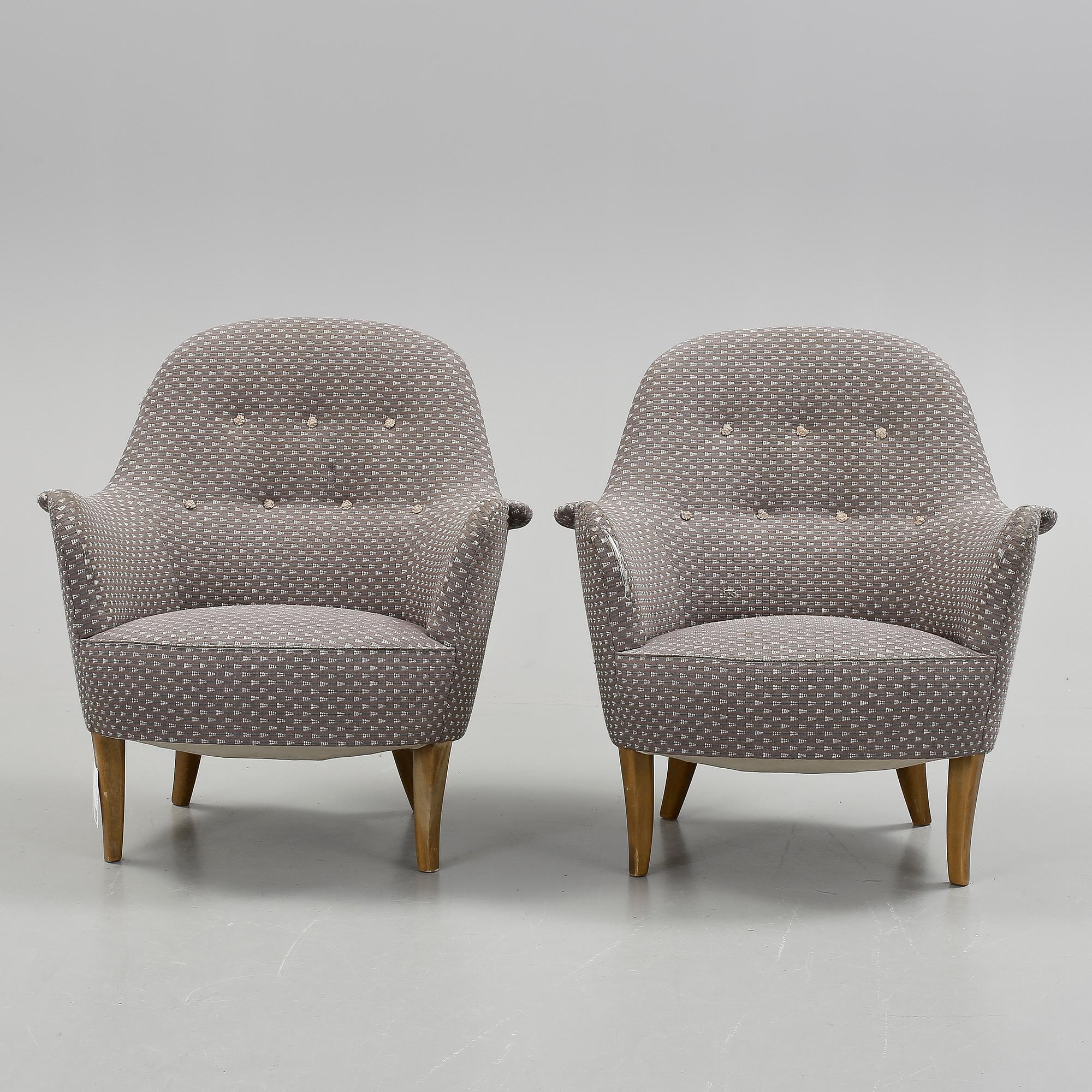 FÅTÖLJER, ett par, 1950/60-tal.