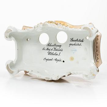 A German Carl Teichert Meissenstadt porcelain desk stand, 1882-1929.