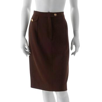 541. CÉLINE, a brown wool blend skirt.